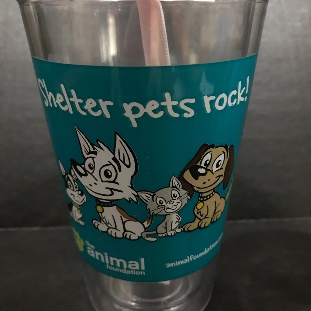 Shelter Pets Rock Set of 2 Travel Tumblers NEW 16oz Beverage Drink Dogs Cats